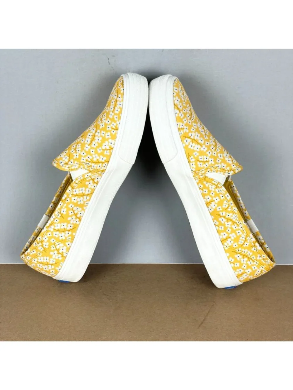 Keds Double Decker Floral Slip On Sneakers Womens 7 Yellow White Casual Platform